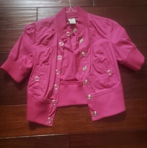 Women Pink Snapfront Jacket